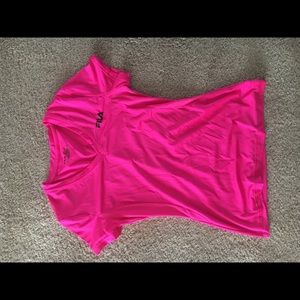 Hot Pink Fila Fitted Workout Tee